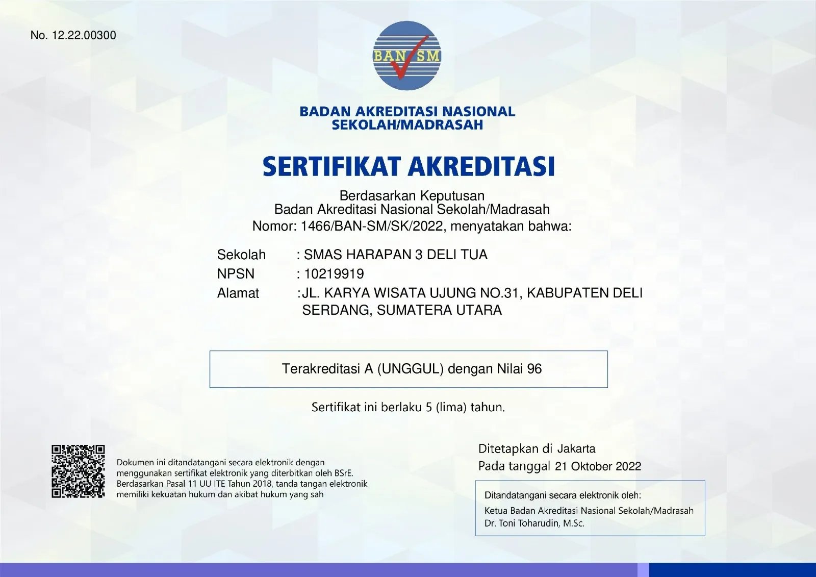 Akreditasi A (Unggul)
